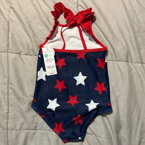 Carter's Child of Mine Toddler Girl Ruffled Star Swimsuit - Picture 2 of 2
